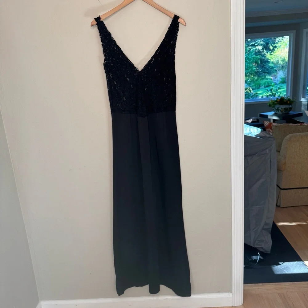 REFORMATION Aura Black Sheer Lace 100% Silk Slip Dress Maxi Size 8 - Picture 13 of 16